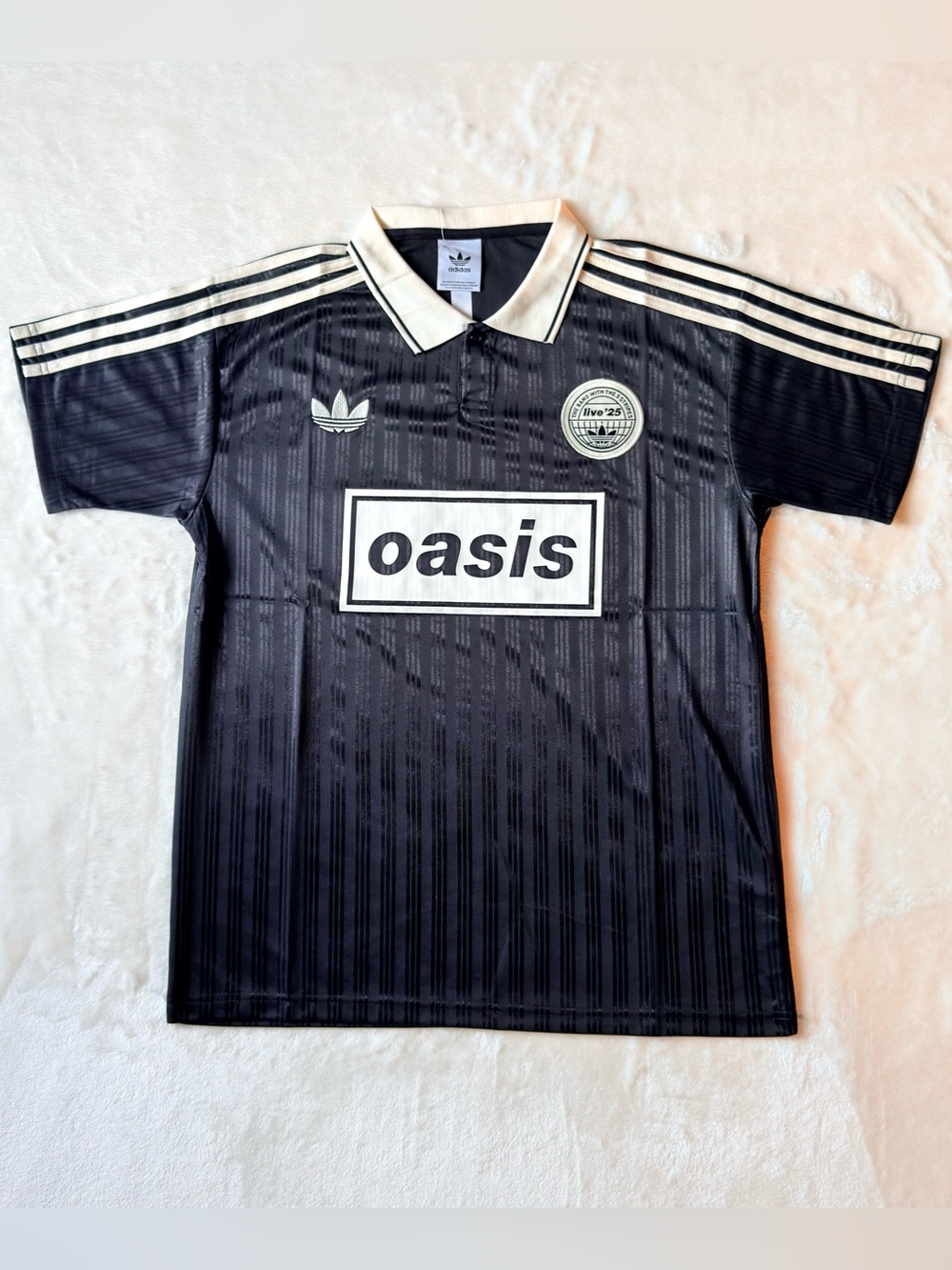 Adidas x Oasis Tour Jacquard 25 Jersey Black and White